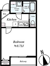 GRADUS村上 1Kの間取図画像