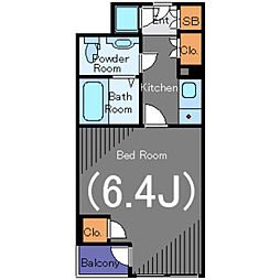 メイクスデザイン白金台 1階1Kの間取り