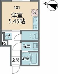 ブランシェ ワンルームの間取図画像