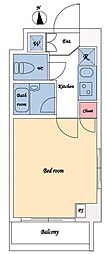 ルーブル大森伍番館 1Kの間取図画像