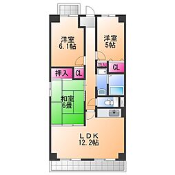 エテルノン泉佐野 3LDKの間取図画像