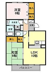 フレンドコーポB 2LDKの間取図画像
