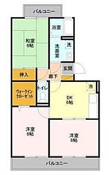 ランドウィン 五番館 1階3DKの間取り