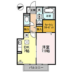 パルテール小雑賀 1階1DKの間取り