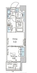 パークアクシス横濱大通り公園 4階1DKの間取り