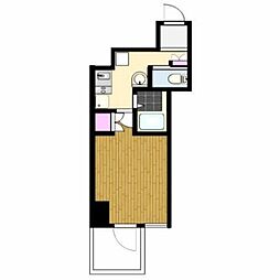 クレイシア西蒲田 4階1Kの間取り