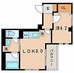 仮称墨田区亀沢3丁目計画 4階1LDKの間取り