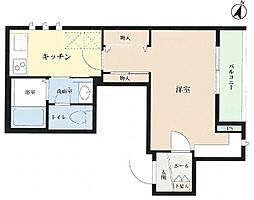 メゾンド代々木上原 1Kの間取図画像