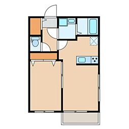 SUNハイツ 1LDKの間取図画像