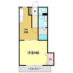 パールハイツ 1DKの間取図画像