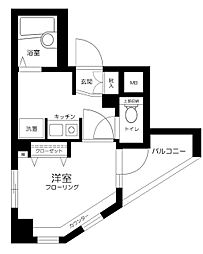 都営大江戸線 麻布十番駅 徒歩8分の賃貸マンション 8階1Kの間取り