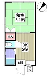 ハイツ元町A 1Kの間取図画像