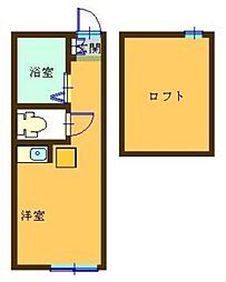 ユナイトアルテミス浅田 ワンルームの間取図画像