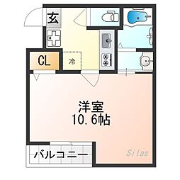 EN西ノ京二条 2階1Kの間取り