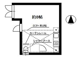 ビィクトワール千住 ワンルームの間取図画像