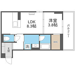 Ｄ−ＲＯＯＭ松香台 2階1LDKの間取り