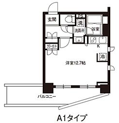 レジディア御茶ノ水 12階ワンルームの間取り