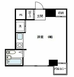 スカイコート後楽園第2 7階ワンルームの間取り