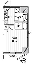 ジェノヴィア蒲田スカイガーデン 1Kの間取図画像