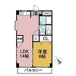 リバーウエスト20 1LDKの間取図画像