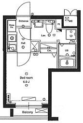 ARTESSIMO PACE 4階1Kの間取り