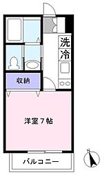 アイビス 2階1Kの間取り