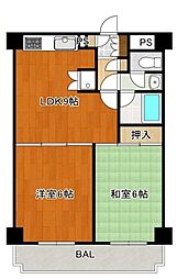 カサ・グランデ88 3階2LDKの間取り