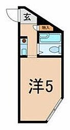 西馬込マンション 4階ワンルームの間取り