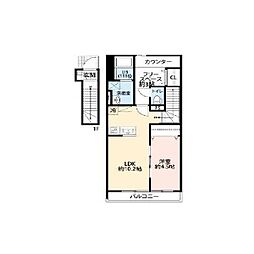 リコルデ田奈 1SLDKの間取図画像