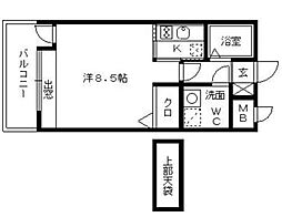エステート・モア天神STUDIO 1Kの間取図画像