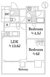 HARUMI FLAG PARK　VILLAGE　T棟 31階2LDKの間取り