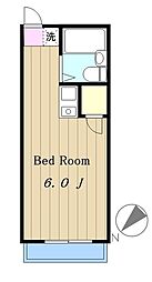 エミグラント多摩川 2階ワンルームの間取り