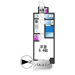プレリス北巽駅前ラバルス 1Kの間取図画像