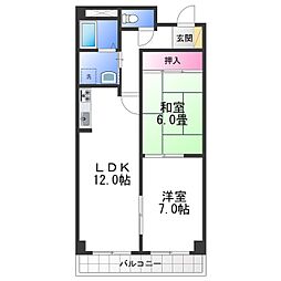 コートボナール 2LDKの間取図画像