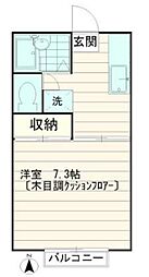 京王相模原線 南大沢駅 徒歩23分の賃貸アパート 1階1Kの間取り
