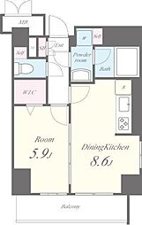 ドルチェドミール 3階1DKの間取り