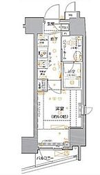 クレイシア品川東大井 1Kの間取図画像