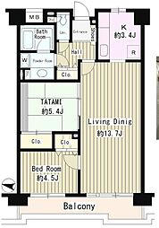 コーボック新小金井 3階2LDKの間取り