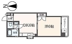 リヒテンシュタイン 3階1DKの間取り