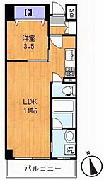 ARISACOURT 1LDKの間取図画像