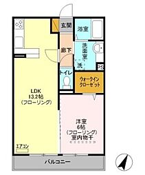 シーレックス Parque 2階1LDKの間取り