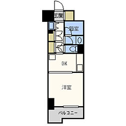 グランディール大濠 1DKの間取図画像