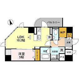 近鉄大阪線 長瀬駅 徒歩2分の賃貸マンション 2階1LDKの間取り