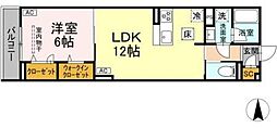 セレスティア西加平 1LDKの間取図画像