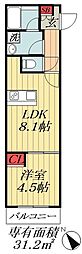 藤田コーポ 1LDKの間取図画像