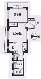 ネリキタビルディング 3階1LDKの間取り