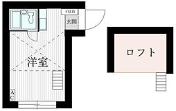 ヒルトップ成増 ワンルームの間取図画像