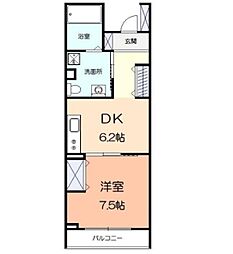 アルカンシエル 1DKの間取図画像