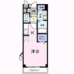 ベルアルモニー1番館 1Kの間取図画像