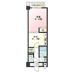 ドゥーロ北長尾 1DKの間取図画像